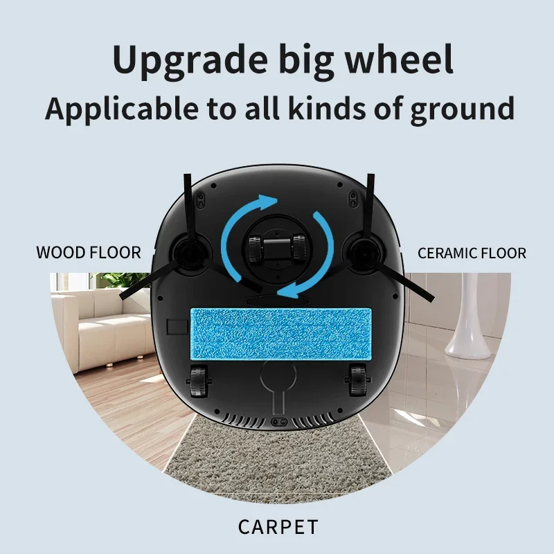 Auto Vacuum Cleaner Robot para Floor Mopping, limpeza da bateria, motor sem escova, Ce Seco Household, melhor limpador, 220, nova chegada