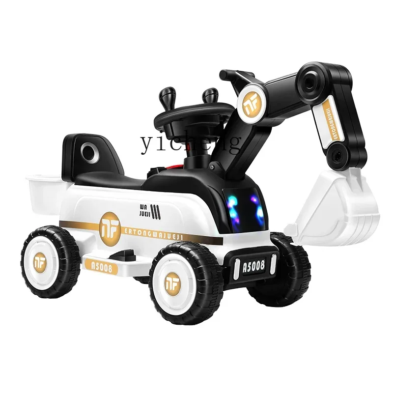 Electric Excavator Toy Car Can Sit And Ride Baby Oversized Boy Excavator Remote Control Engineering Car
