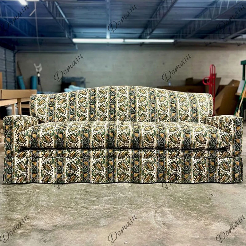 French retro fabric sofa villa living room printed double sofa American country high-end studio sofa