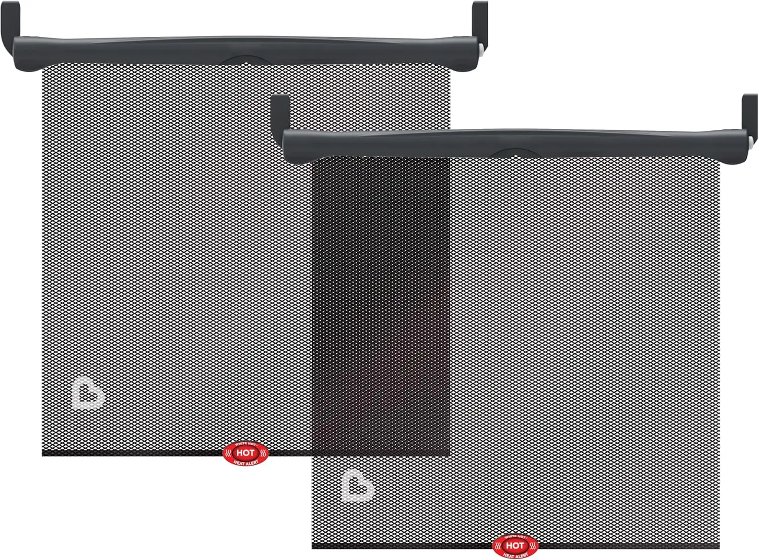 

Солнцезащитный козырек для окна автомобиля Brica с тепловым оповещением, помогает блокировать лучи UVA/UVB, 2 шт., черный