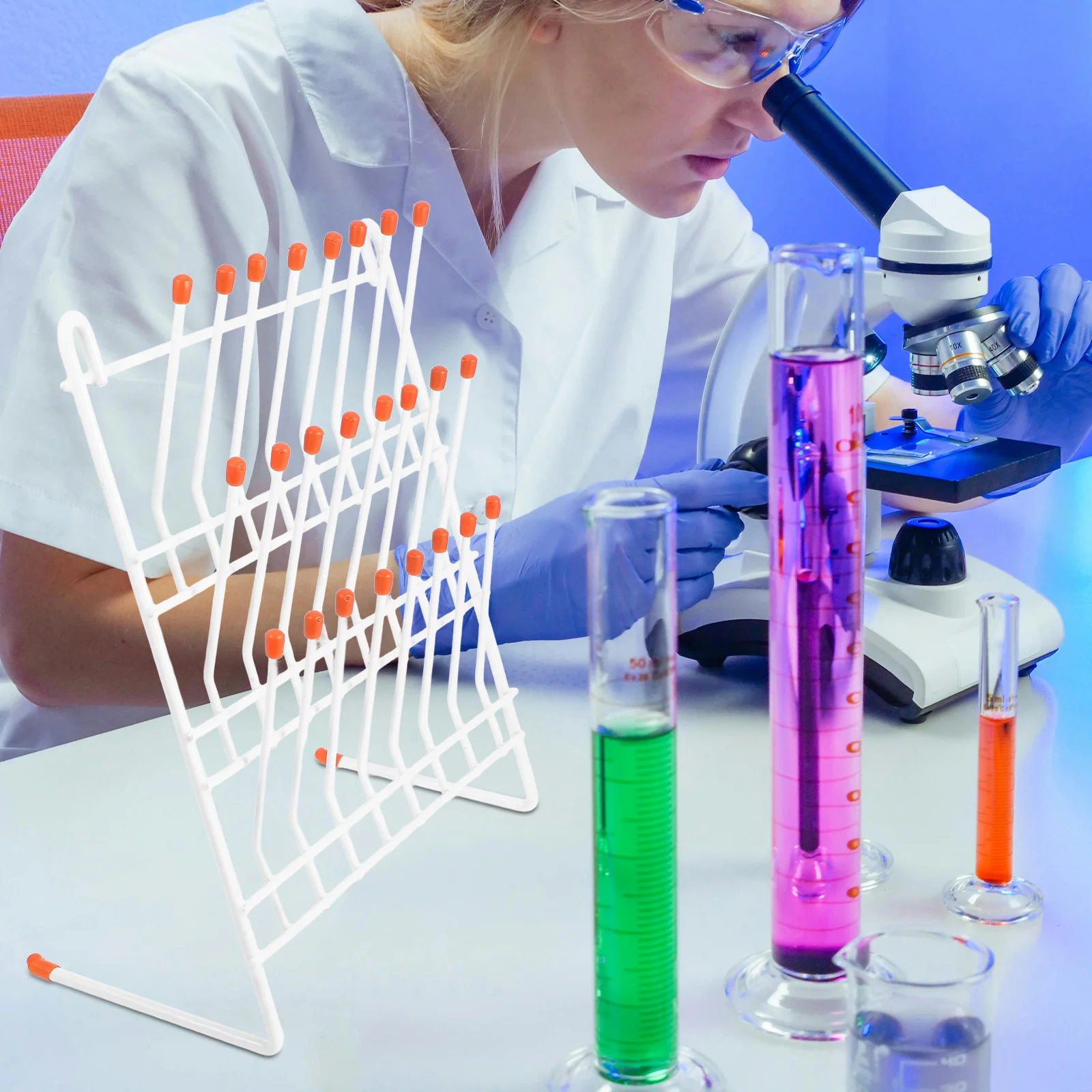 

1pc Laboratory Drain Heavy Duty Test Tube Drying Rack For Lab Beaker Holder Iron Tube Stand Labs Drying Rack Teaching Equipment