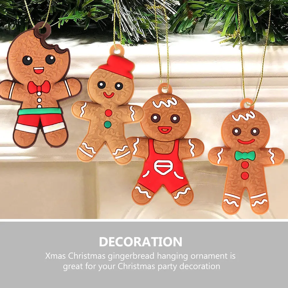 

12Pcs Christmas Tree Ornament Gingerbread Man Hanging Decor Xmas Hanging Decorations Holiday Party Decoration Home Christmas