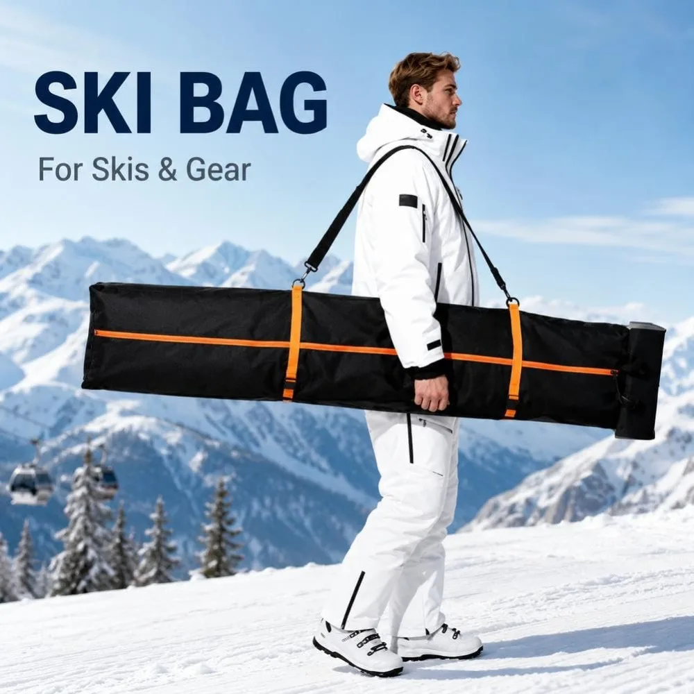 Waterproof 600D Oxford Snowboard Bag Detachable Shoulder Strap Portable for Winter Ski Sports Travel Transport