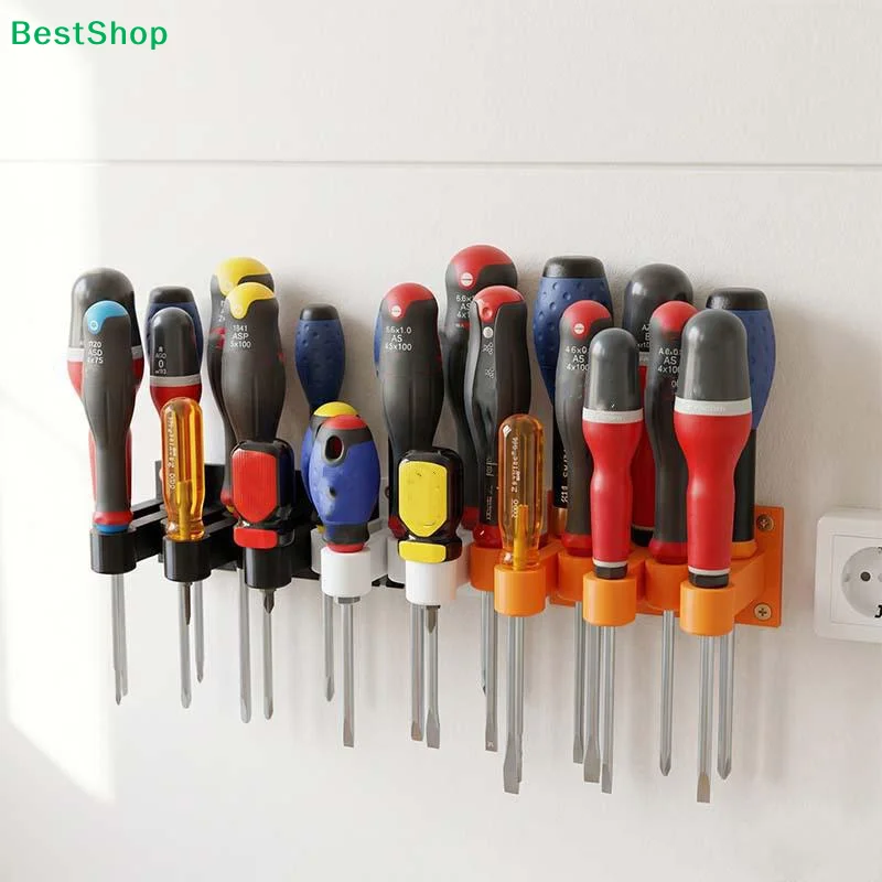 1Pcs Hand Tool Organizer Holder 6/9-Hole Wall Mount Screwdriver Storage Rack For Garage & Warehouse Tool Sorting
