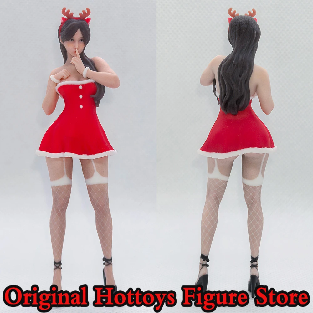

In Stock 1/18 Scale Female Soldier Red Dress Christmas Girl Mini Realistic Sculpture Full Set About 9cm Action Figure Model