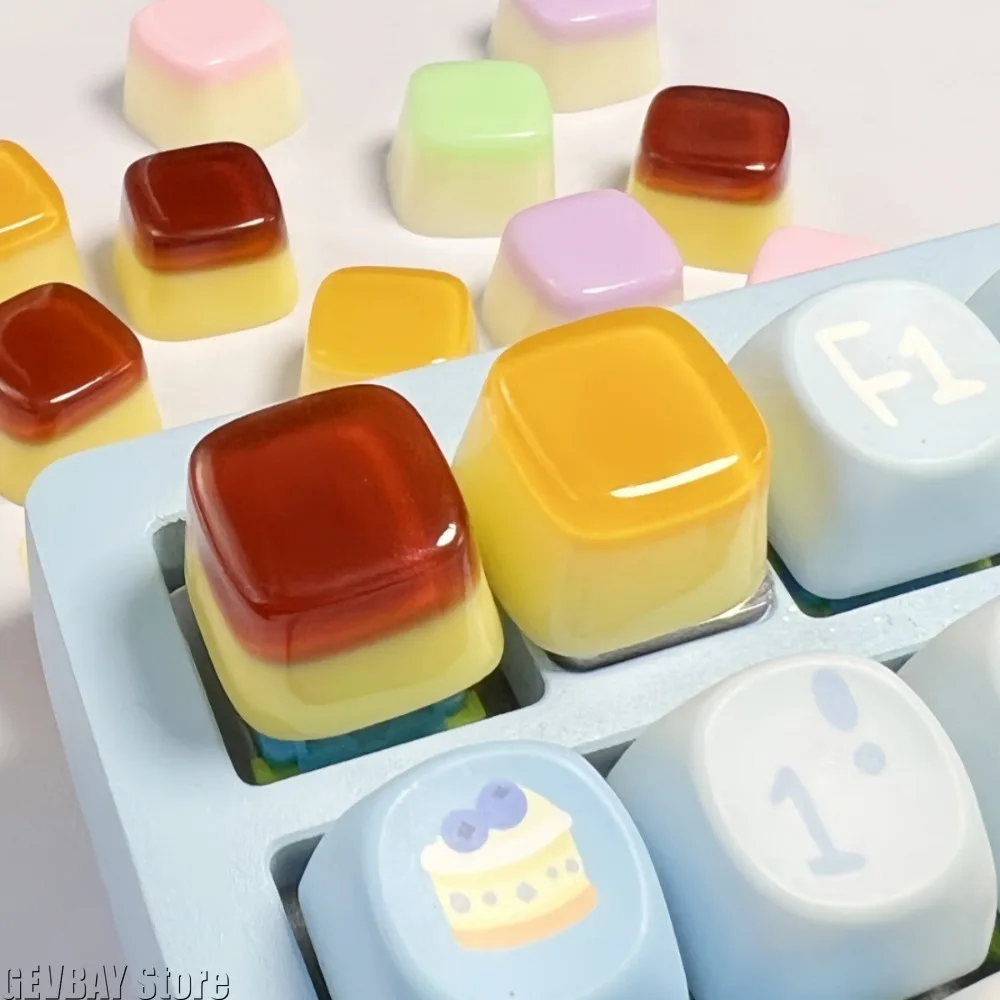 

DIY Resin Jelly Pudding Keycap 3D Glues Texture Mechanical Keyboard Key Caps Cross Shaft 3D Jelly Keycap Mechanical Keyboards
