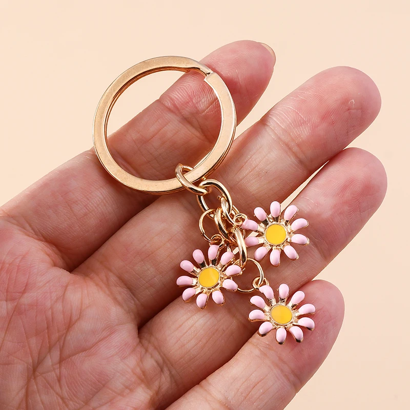 Modische Blumen-Herz-Schlüsselanhänger, Souvenir-Geschenke für Frauen und Männer, Autoschlüssel, Handtaschen- und Geldbörsenanhänger, DIY-Schmuckzubehör – Detail 16