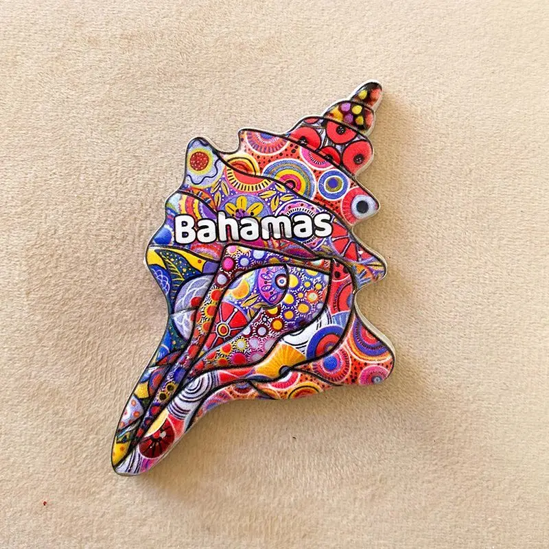 Bahamas Conch Shell 3D Resin Fridge Magnet Strong Aimants Frigo Cute Home Decor Refrigerator Souvenir Magnet