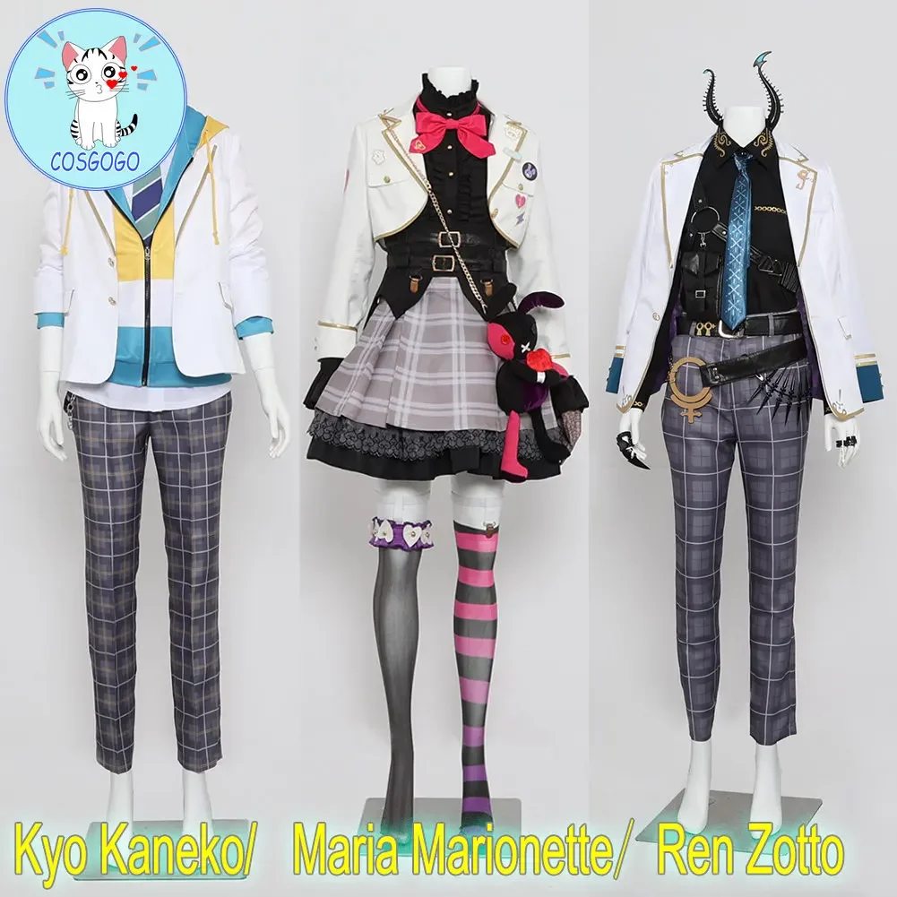 COSGOGO Vtuber Luxiem Nijisanji EN Kyo Kaneko /Maria Marionette / Ren Zotto Cosplay Csotume Halloween Game Outfits Anime Suit