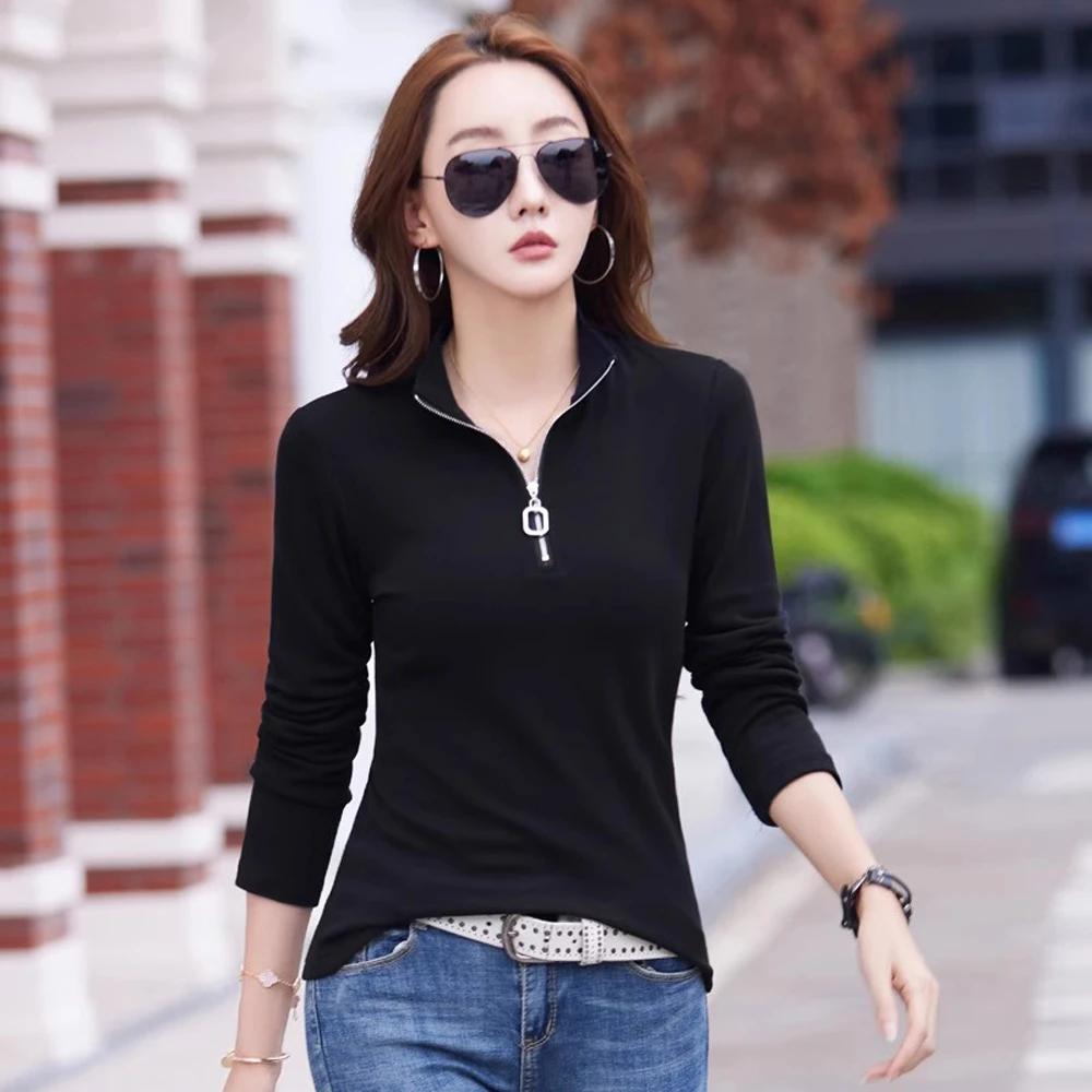 Long sleeved T-shirt Women\'s Spring/Summer New High end Korean Fashion British Light Luxury Loose Casual Large Top