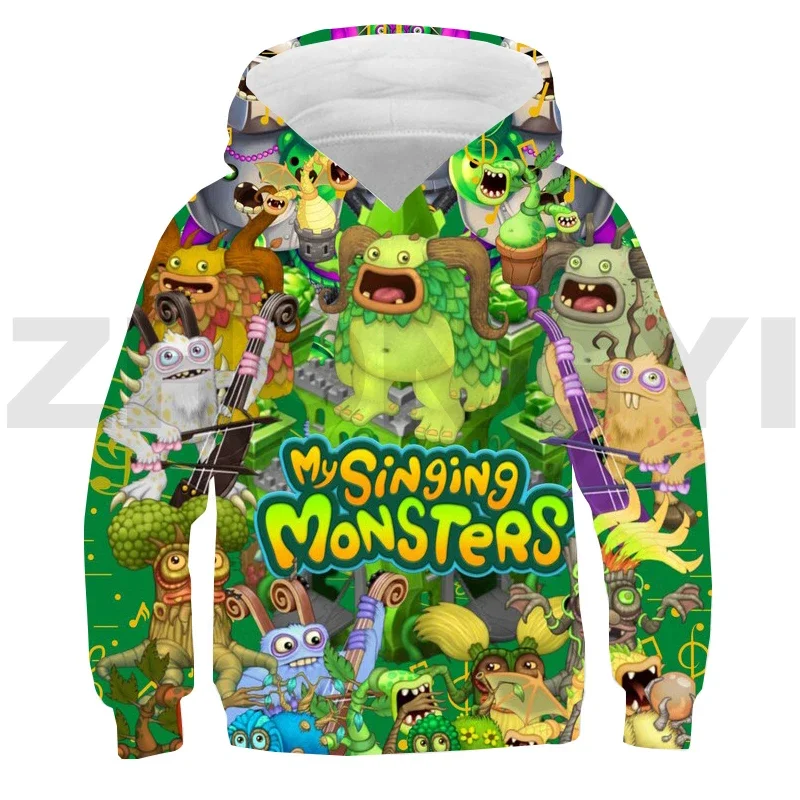 Classic Game My Singing Monsters Streetwear Boys Tracksuit Harajuku Anime Hoodie Baby Lounge Wear Girls Lovely Cartoon Pullover