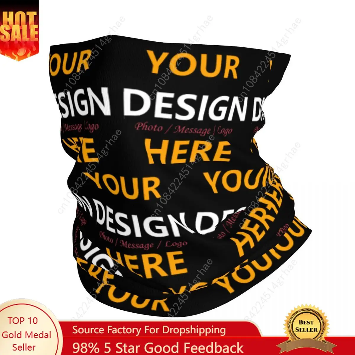 

Custom Your Design Here Bandana Neck Gaiter Face Scarf Cover Personalized Customized Logo Printed Headband Tube Balaclava