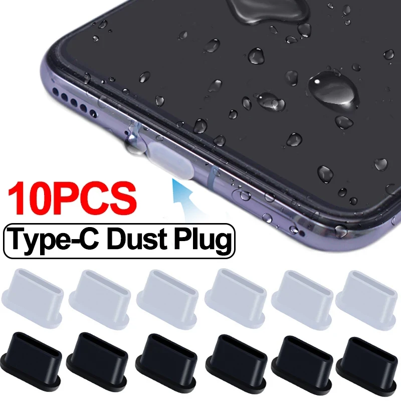 Soft Silicone Dust Plugs for USB Type C Charging Port Mobile Phone Dustproof Water-proof Protector Cover Cap for Samsung Huawei