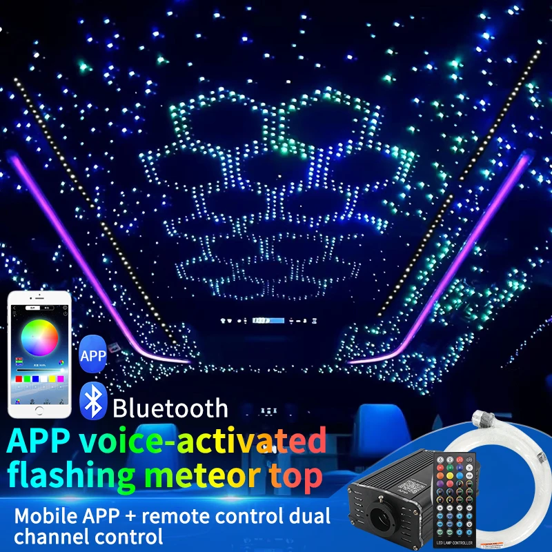 

Car starry sky top flashing breathing app control runner meteor all-in-one colorful roof atmosphere car starry sky lights