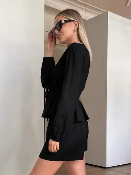 

Cotton Linen Casual Long Sve irt orts Women's Set Comfortable Breathable Seven-Quarter Pants Faionable Student orm