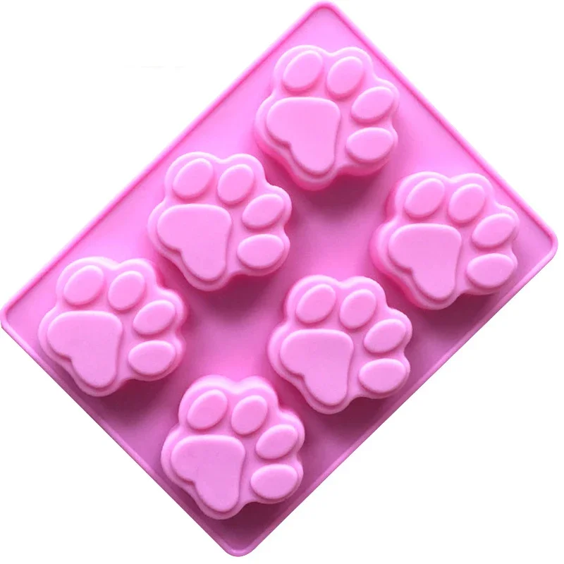 

Food Grade Silicone Fondant Dog Footprint Cake Molds Cupcake Cookie Cat Paw Feet Mould Handmade Soap Mold Kitchen Baking Tool