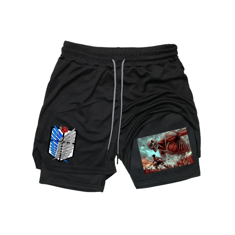 

Мужские летние быстросохнущие двухслойные спортивные шорты, дышащие, эластичные, влагоотводящие, шорты для бега, фитнеса