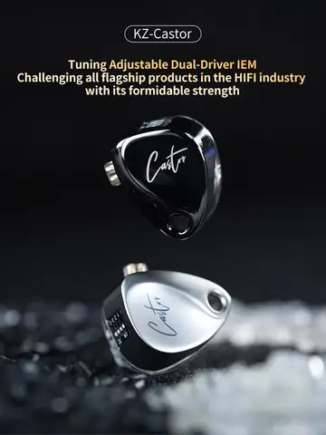 KZ Castor In Ear HiFi Earphone 2DD Dynamic High-end Tunable Balanced Armature Earphones Monitor Headphone Cancelling Earbuds