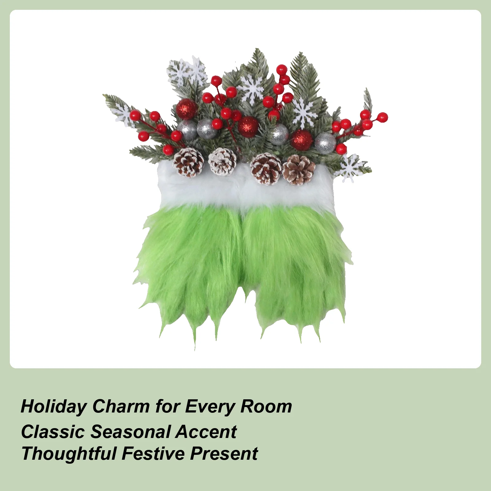 

Рождественский венок, искусственные сосновые иглы, украшения, венок для входной двери, Рождественский декор для дома, уличной елки, патио, сада, двора