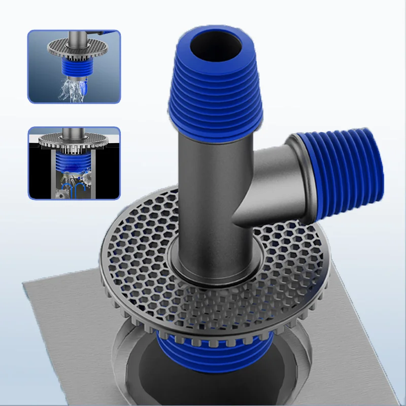 Multi Functional Washing Machine Floor Drain Tee Dual Purpose Connector Tee Joint Adapter Drain Sealing Tool Sink Drainage Pipe