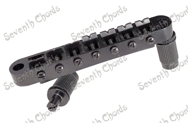 A Set 7 String Tune-O-Matic Bridge And Tailpiece For GB LP Electric Guitar / Chrome and  Black for choose