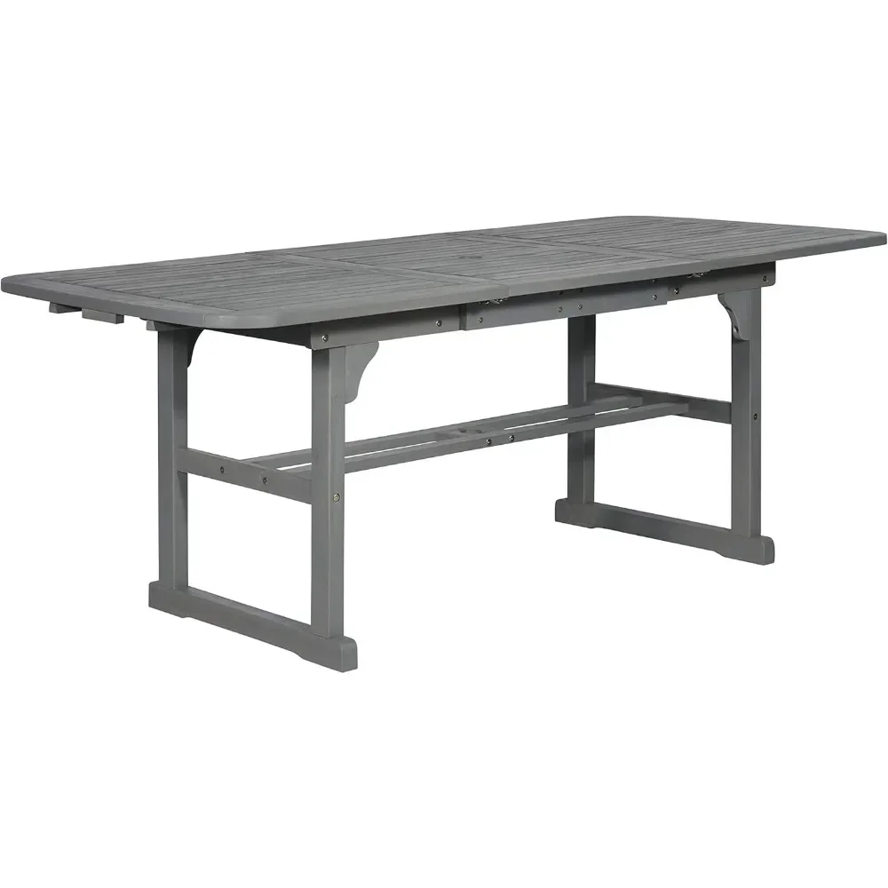 

Modern solid acacia wood plank terrace table, 78 inch,Grey Wash