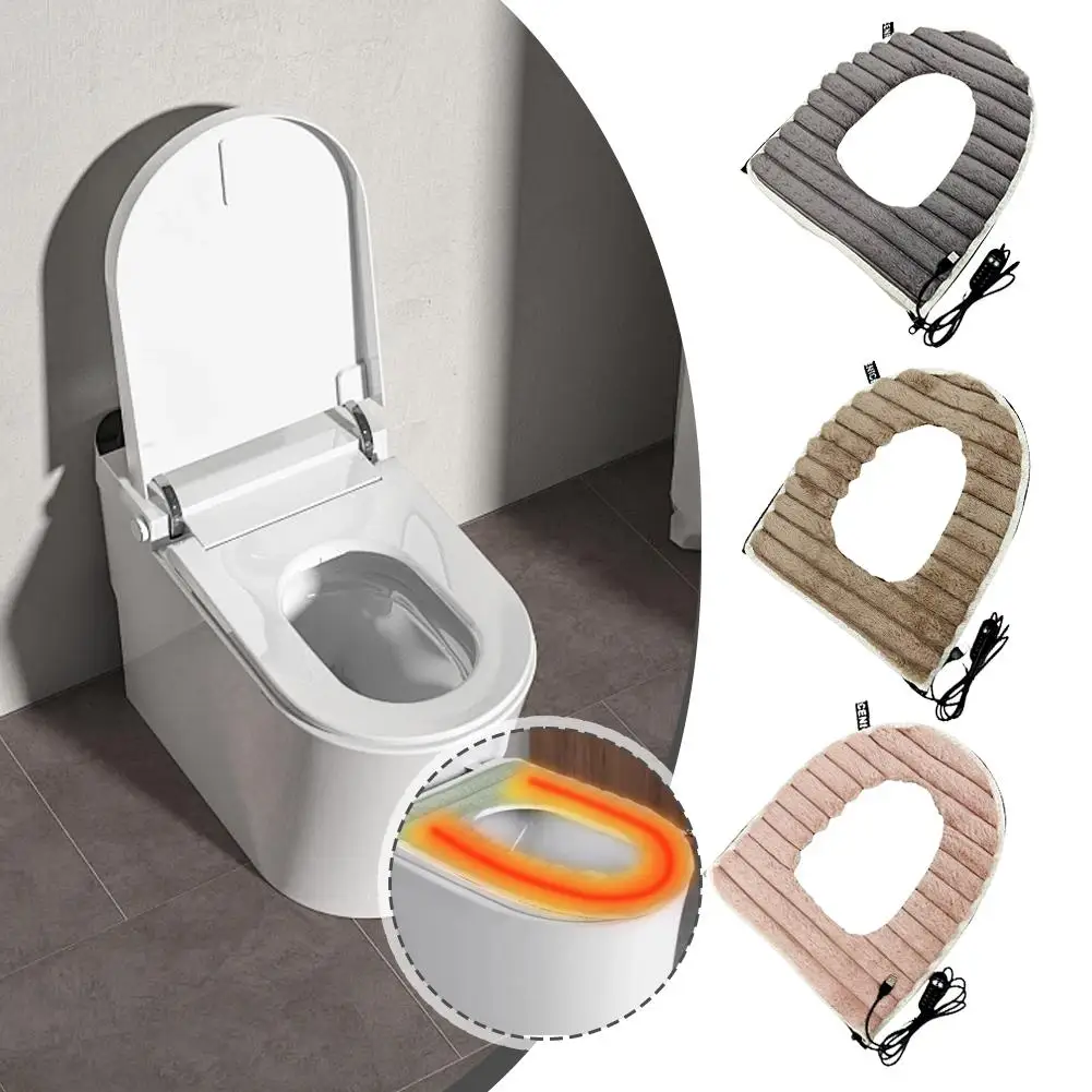 

Heated Toilet Seat Cover For Closestool Use USB Toilet Mat Warm Cozy Comfort Bathroom Heating Mat Bathroom Cushion Covers