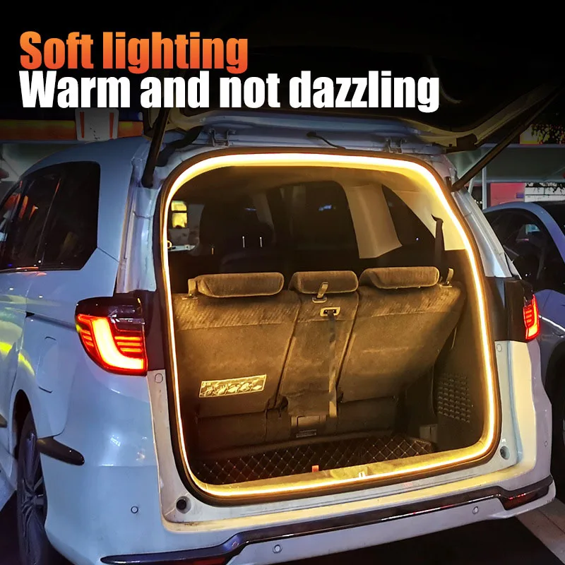 Lumière dynamique de coffre de voiture à défilement continu, lampe de balayage automatique marche/arrêt, bande lumineuse flexible étanche, installation discrète pour voitures et SUV