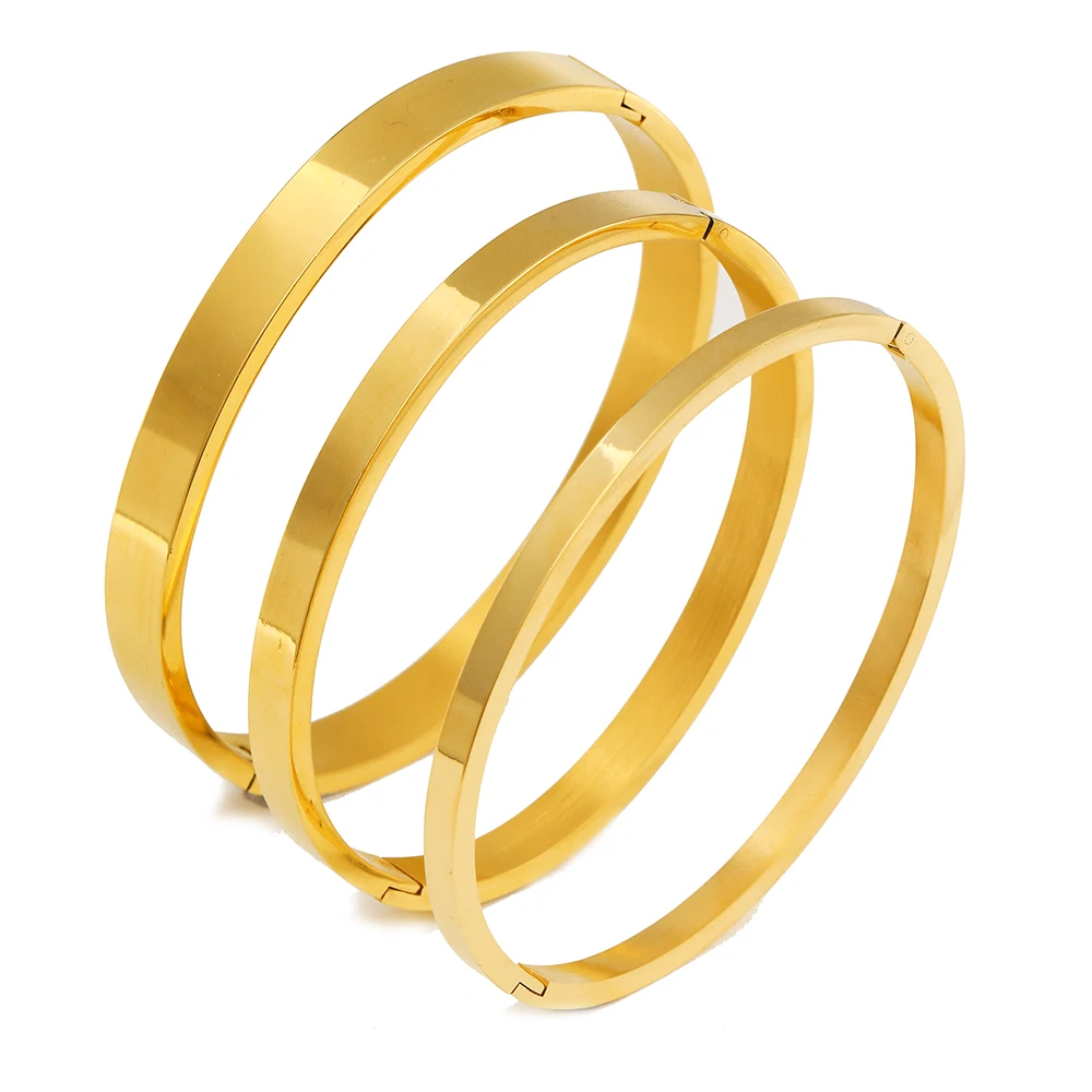 Schöne Liebhaber Armreif Frau Armbänder Edelstahl Armreifen Goldene Farbe Glatte Armreif Frau Schmuck Freundliche Geschenke