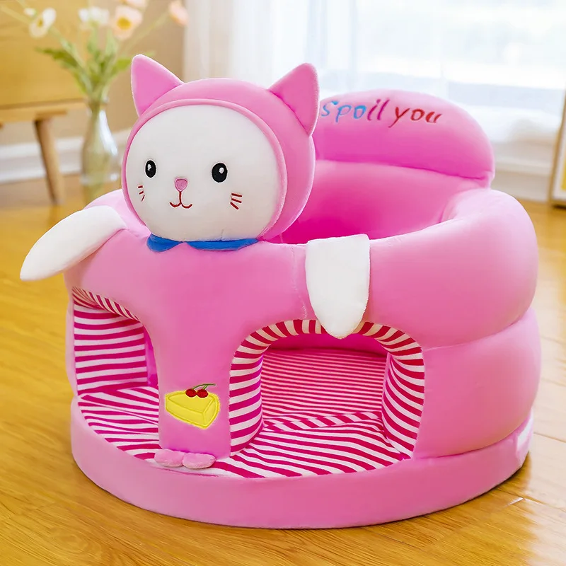 1pc Baby Sofa Support Seat Cover Toddler Cartoon Plush Chair Learning To Sit Comfortable Washable without Filler Cradle ﻿