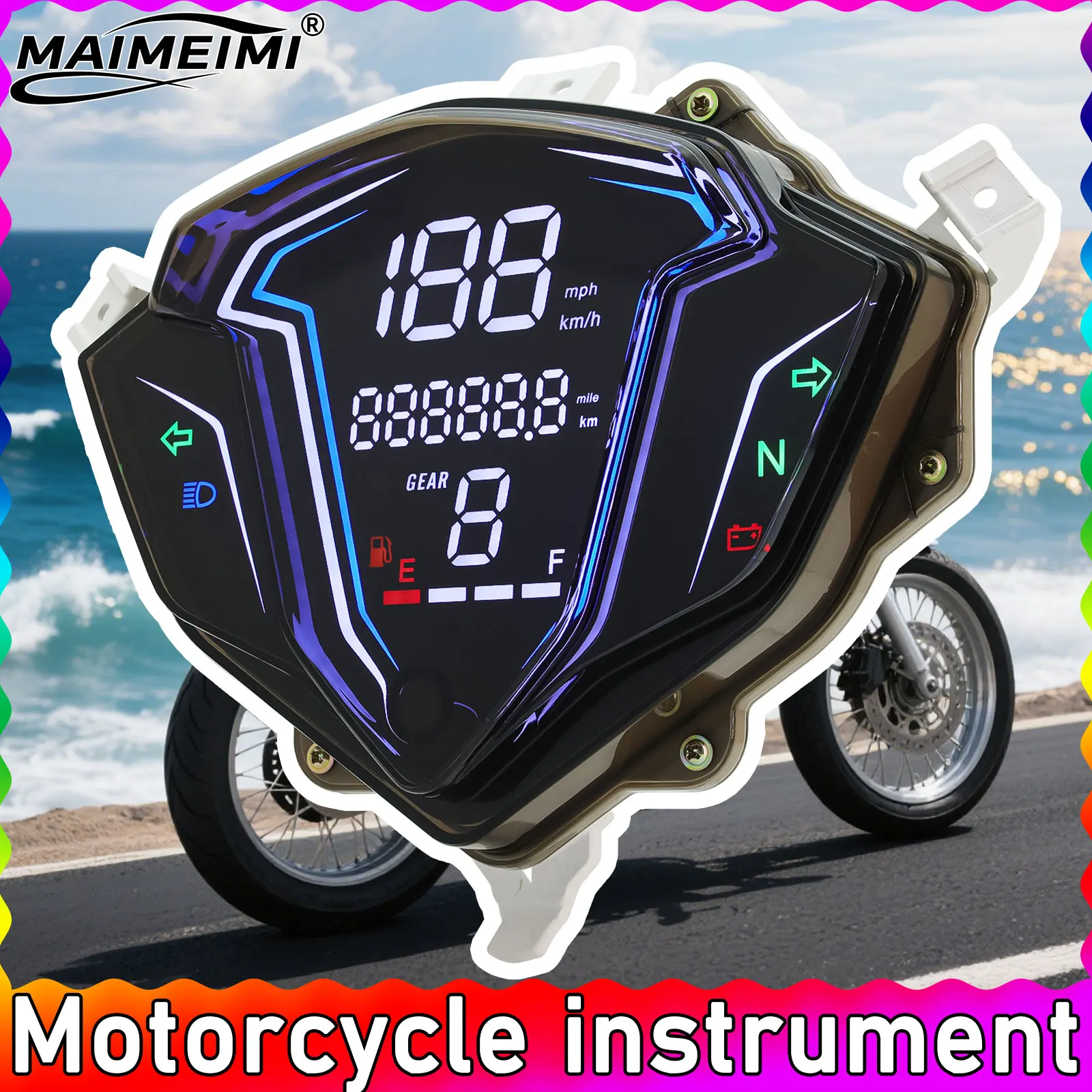 

Многофункциональный ЖК-спидометр для мотоцикла, цифровой одометр KMH/MPH, измеритель уровня топлива, вольтметр для YAMAHA SRL115 FI для LAGENDA