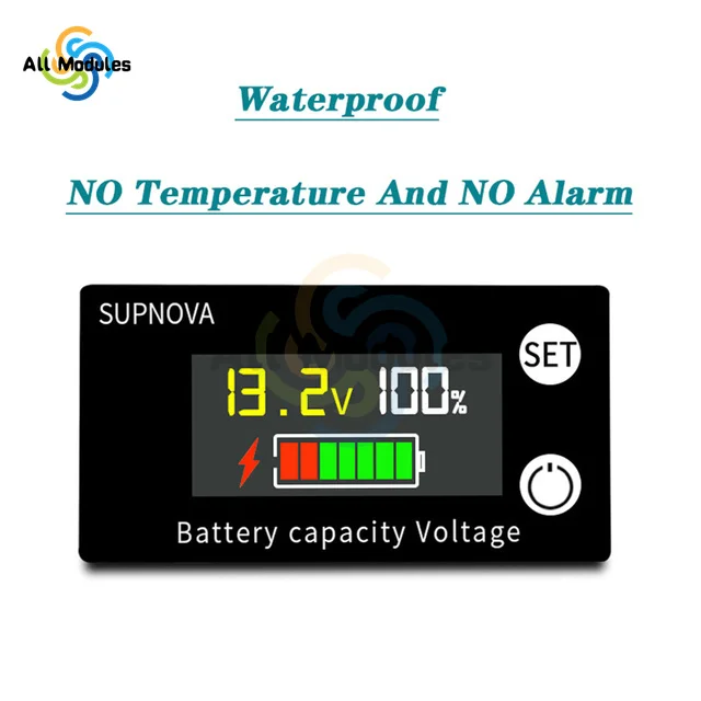 Indicatore di capacità della batteria DC8-100V amperometro voltmetro 6133A tensione LCD quantità elettrica Display digitale quantimetro elettrico