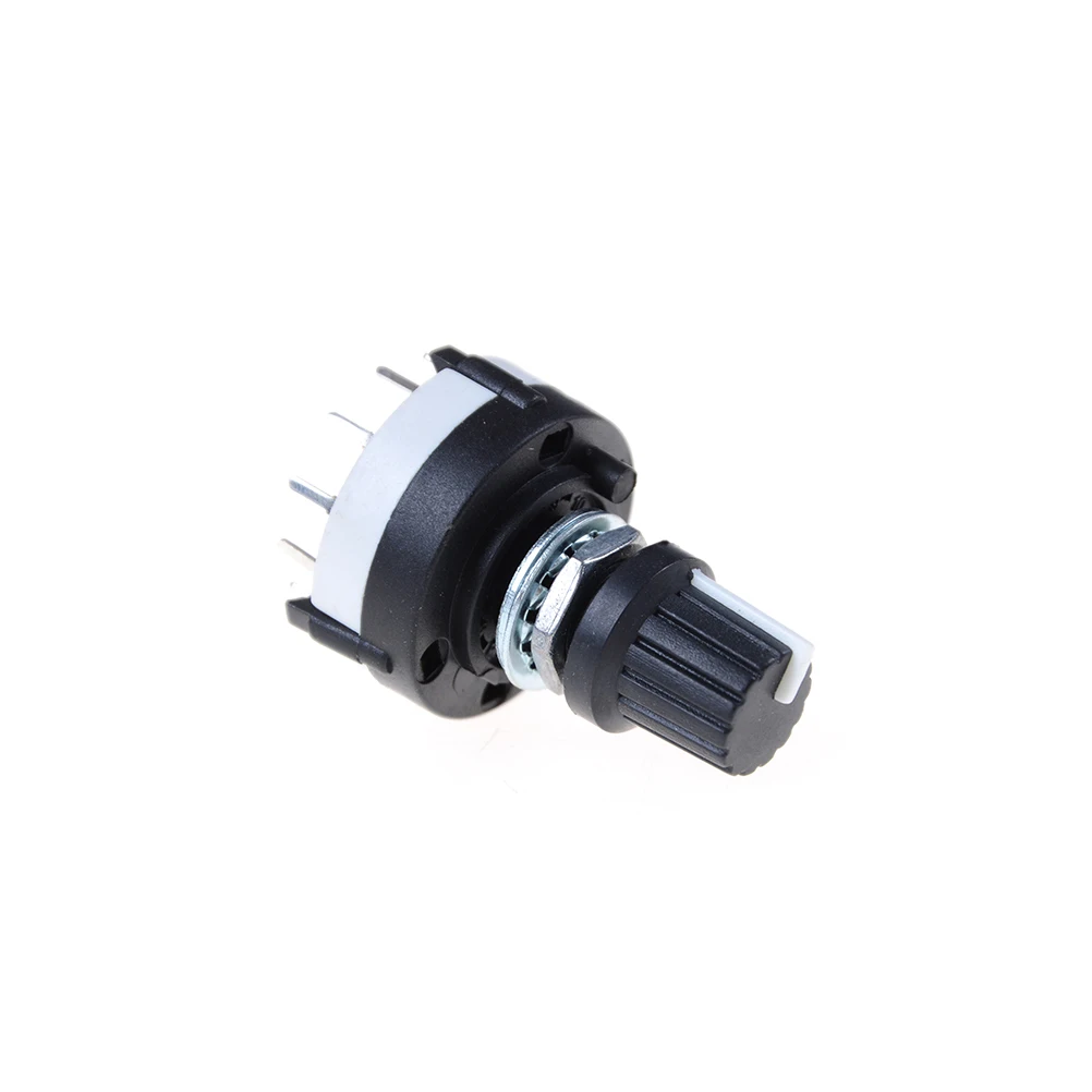 3P4T 3 Pole 4 Position Single Wafer Band Selector Rotary Switch Black Panel Wire 3 Pole 4 Way PCB Mount Rotary Switch