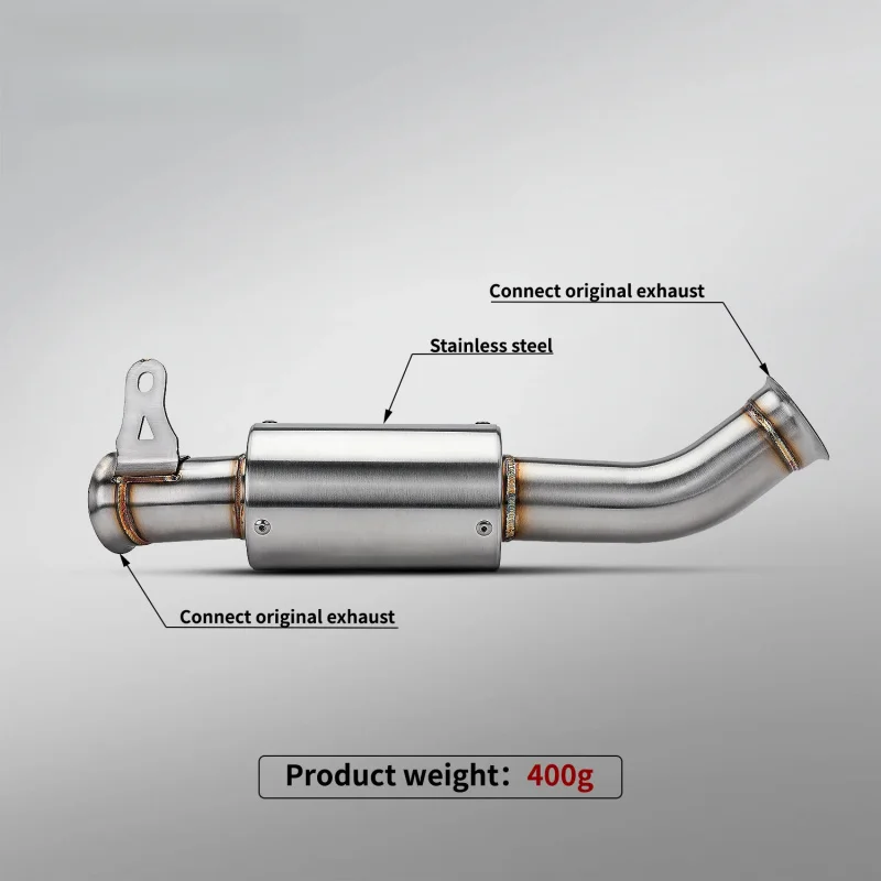 

FOR KTM Duke 690 12-19/ Husqvarna Vitpilen 701 18-21/Svartpilen 701 19-21 slip on stainless steel mid link with catalyst