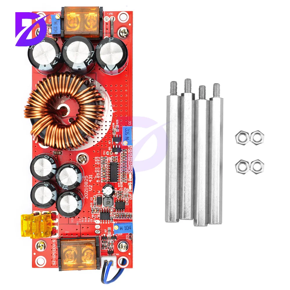 1800W 40A DC-DC Boost Converter Step Up Power Supply Module 10-60V To 12-90V Adjustable Voltage Charger Boost Converter