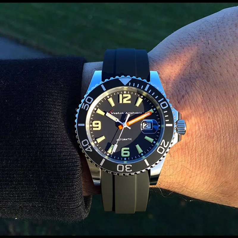 Branded Men Mechanical Wristwatch Stainless Steel Case Automatic Watch Waterproof Clock Miyota 8215 Movement