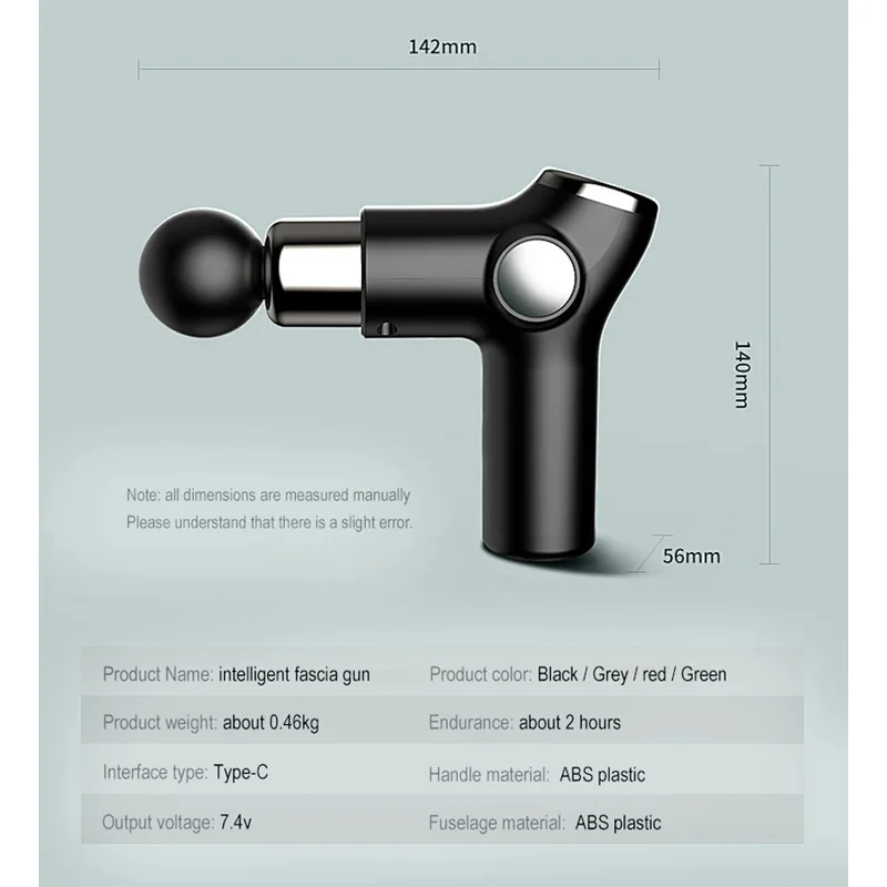 مسدس اللفافة مع شاشة عرض ليد ، مناديل تدليك عميقة ، معدات متعددة الوظائف ، أدوات رياضية للتمارين الرياضية