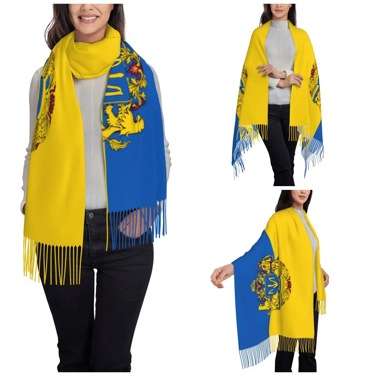 Flag Of Ukraine Shawls Wraps for Ladies Warm Large Long Scarf Pashminas Shawl Scarves