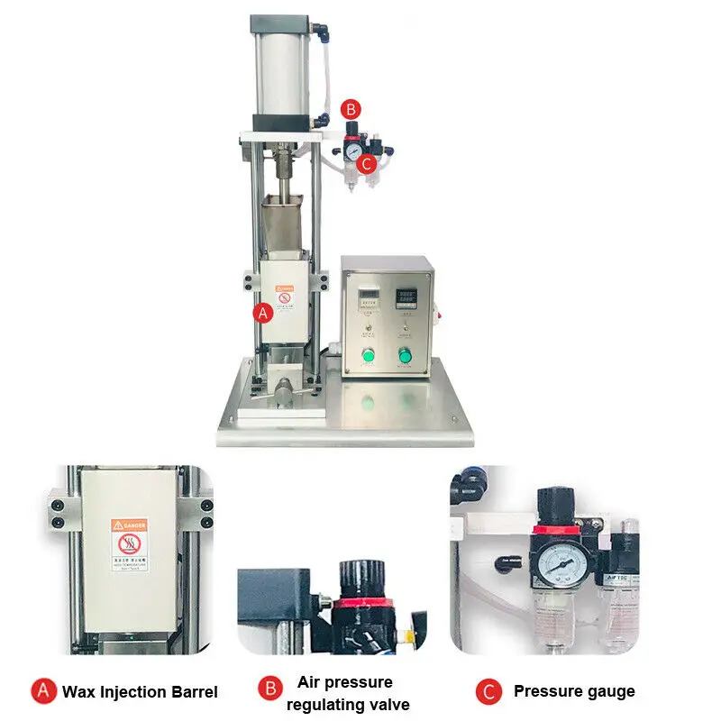 Jewelry Rubber Mold Waxing Small Capacity Wax Injection Machine  Pneumatic Wax Mold Machine For Jewelry Making 220V