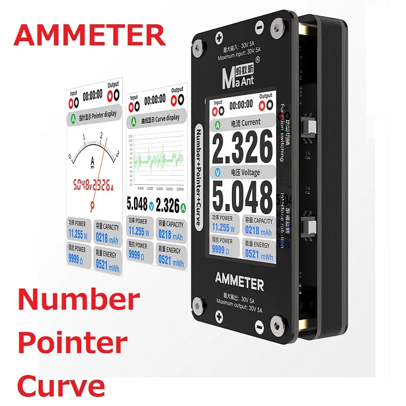 MaAnt DL-02 Ammeter 30V 5A Large Display With Digital Pointer Waveform For Rapid Measurement Of Circuit Board Fault PCB Tester
