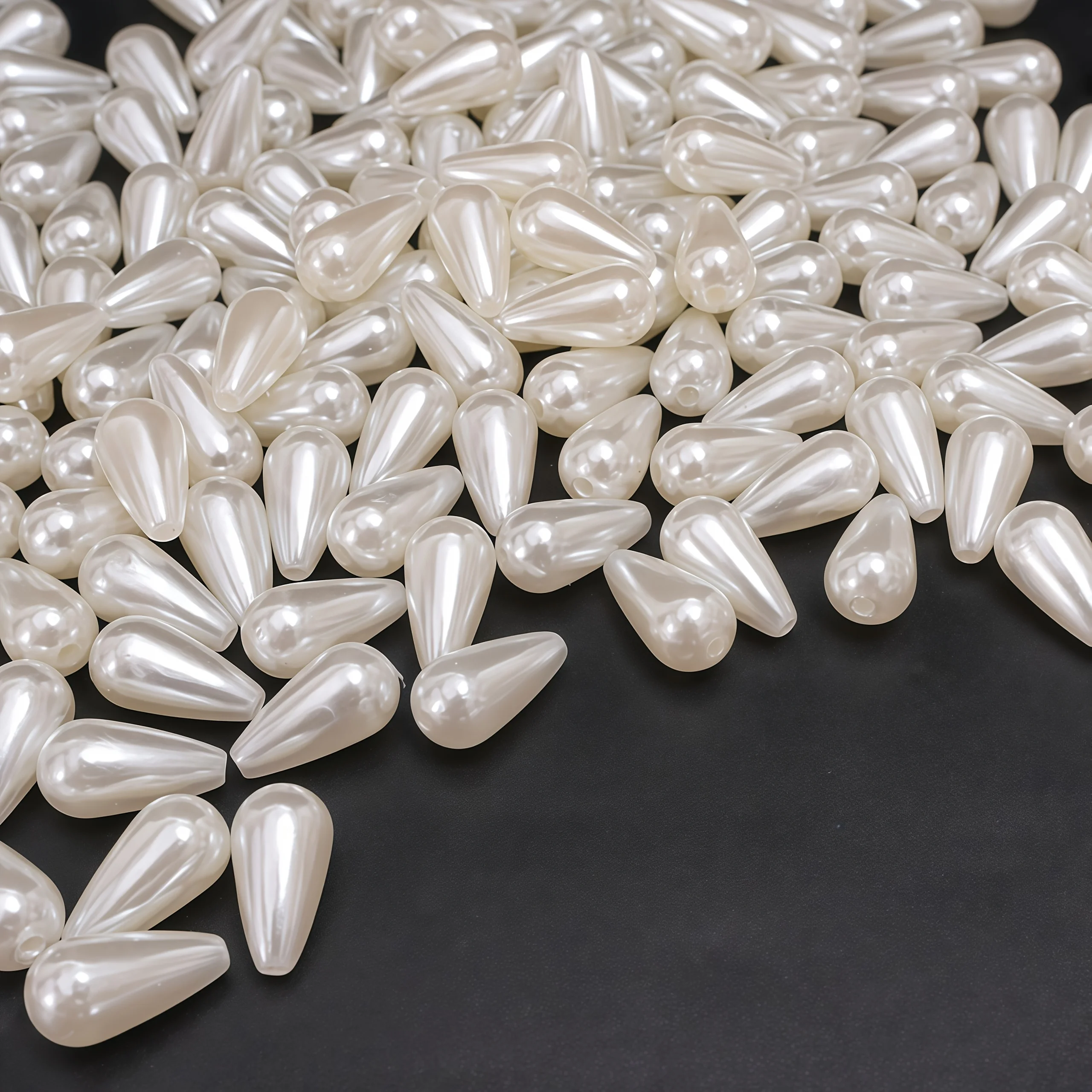 300pcs 14mm Pearl color, teardrop beads, water drop beads, acrylic beads, spacer beads, DIY handcrafted jewelry decoration beads view 4