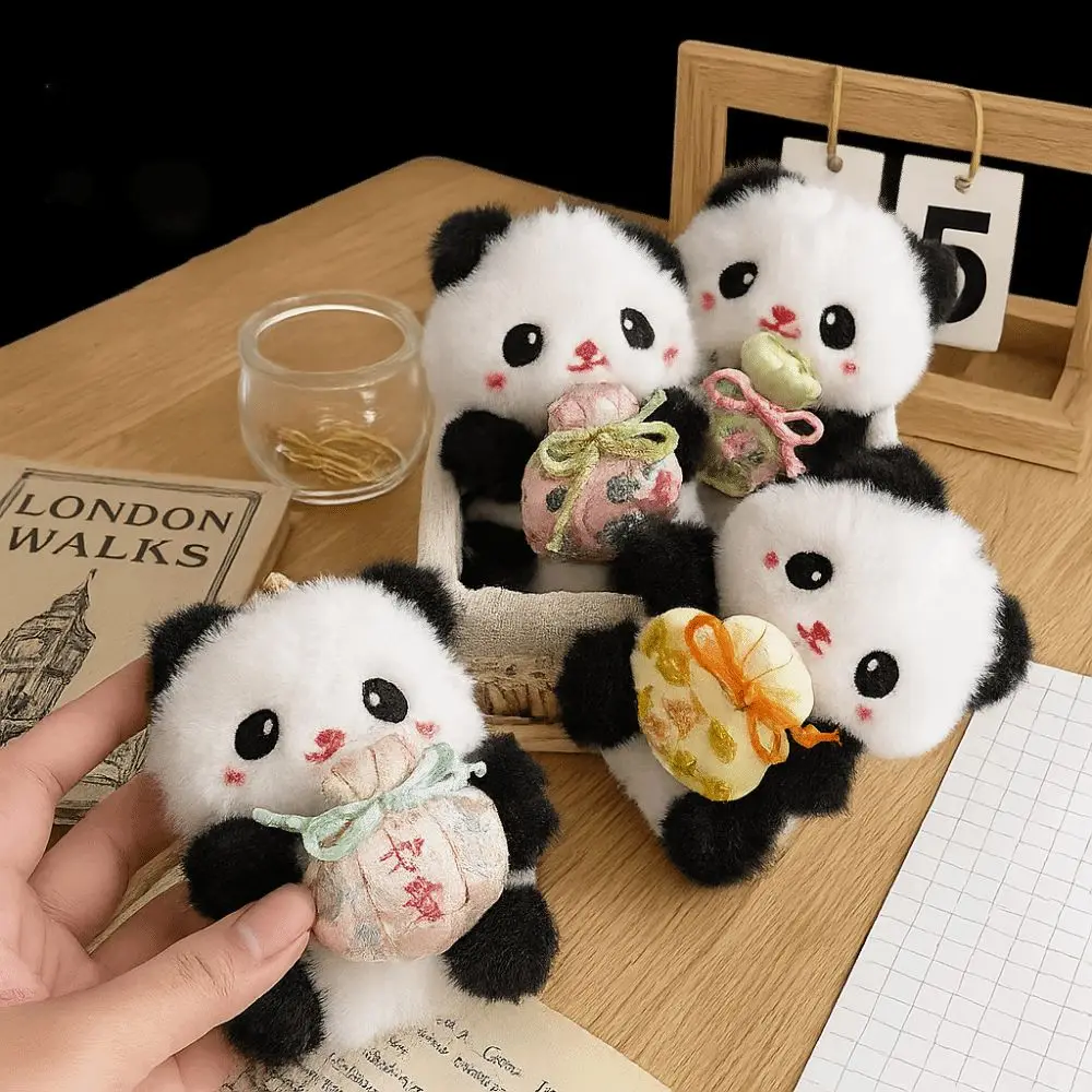 PP Katoen Chinese Panda Sleutelhanger Konijn Panda Beer Collectie Panda Sleutelhanger Sieraden Pluizige Knuffel Hanger