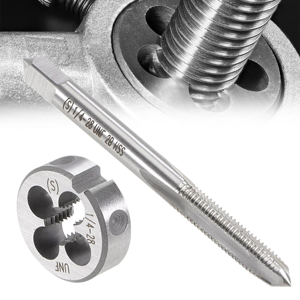 1/4-28 UNF Tap &Die Set Iron Right Hand Stainless Steel Steel 1/4-28 UNF Tap HSS Cast Iron Copper Threading Tools