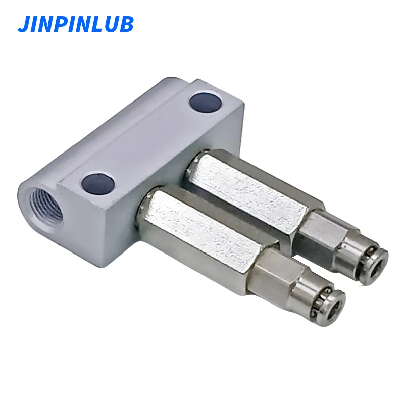 JINPINLUB MUK-2 Precision Pressure Relief Grease Distributor Copper Metering Valve with Aluminum Manifold