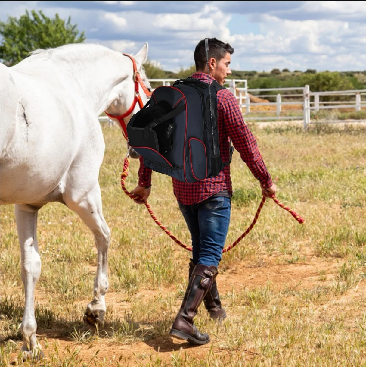 متعددة الوظائف الحصان الفروسية على ظهره التكتيكية على ظهره سعة كبيرة ركوب والعتاد حقيبة التدريب