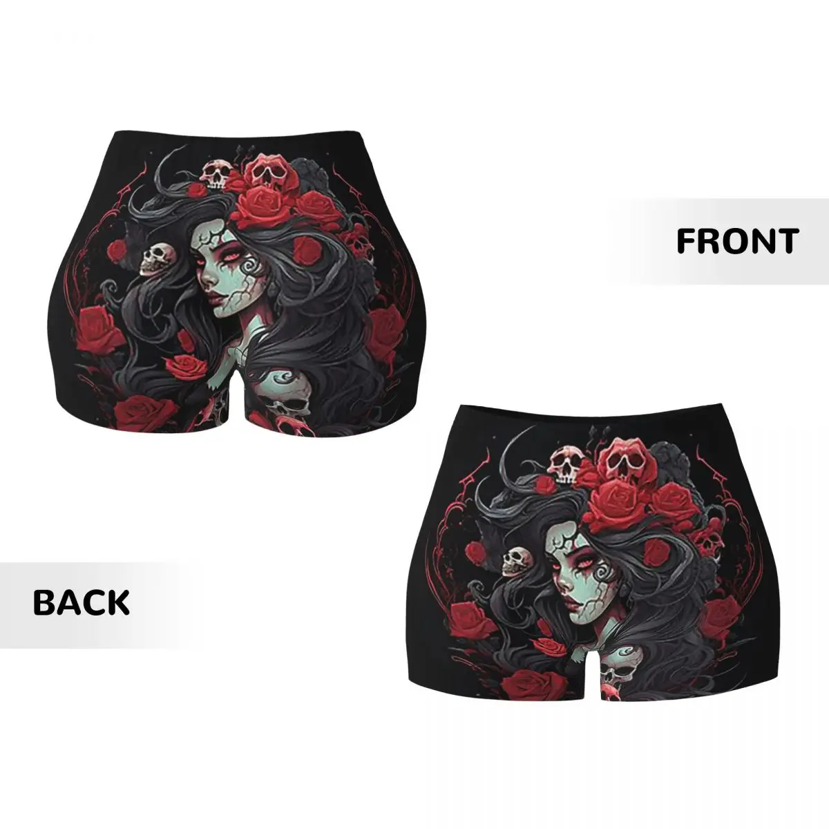 Personalizado alexander gótico las elegantes meninas dia dos mortos crânio yoga shorts feminino ginásio treino correndo atlético shorts de vôlei