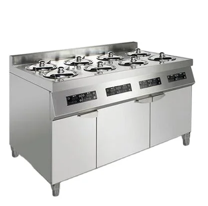 Steamed Rice in Clay Pot Cooking Range Machine ClayPot Electric Equipment Machine with Cabinet 8 Burner Cooker