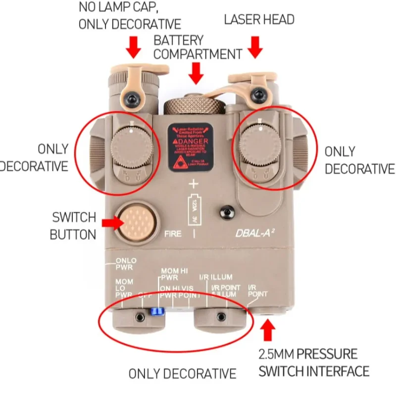 WADSN Tactical DBAL Red Dot Indicator Dbal A2 Green Pointer Singal Laser Airsoft DBAL-A2 Hunting Scout Light Fit 20mm Rail