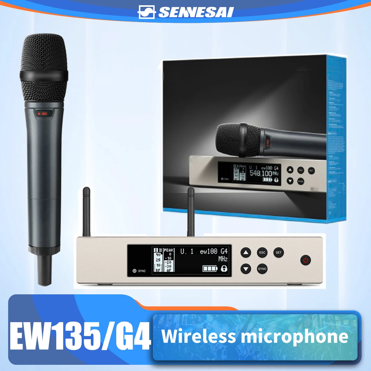 Top Quality！EW135 G4 True Diversity UHF Wireless Microphone Professional Metal Handheld Stage Performance Show Party ew100 g4