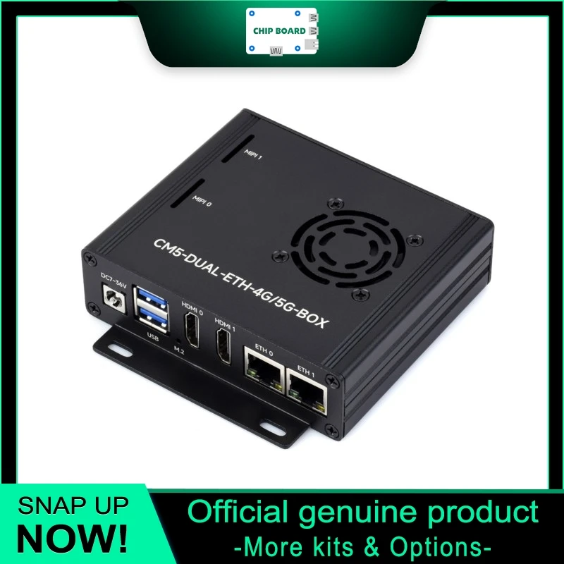 

Двойная базовая плата Ethernet для Raspberry Pi CM5 поддерживает модуль 4G/5G, два порта USB 3.2 Gen1, совместимость с модулем PoE.